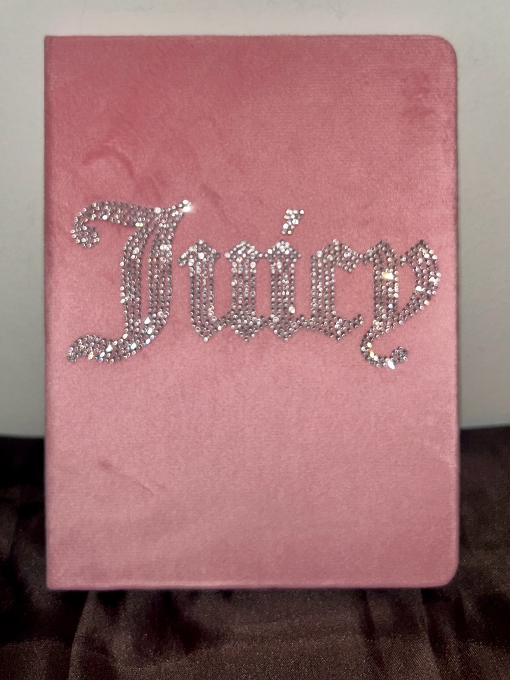 Juicy Couture Pink Velvet Journal with Rhinestone Logo NWT!  Back to School!